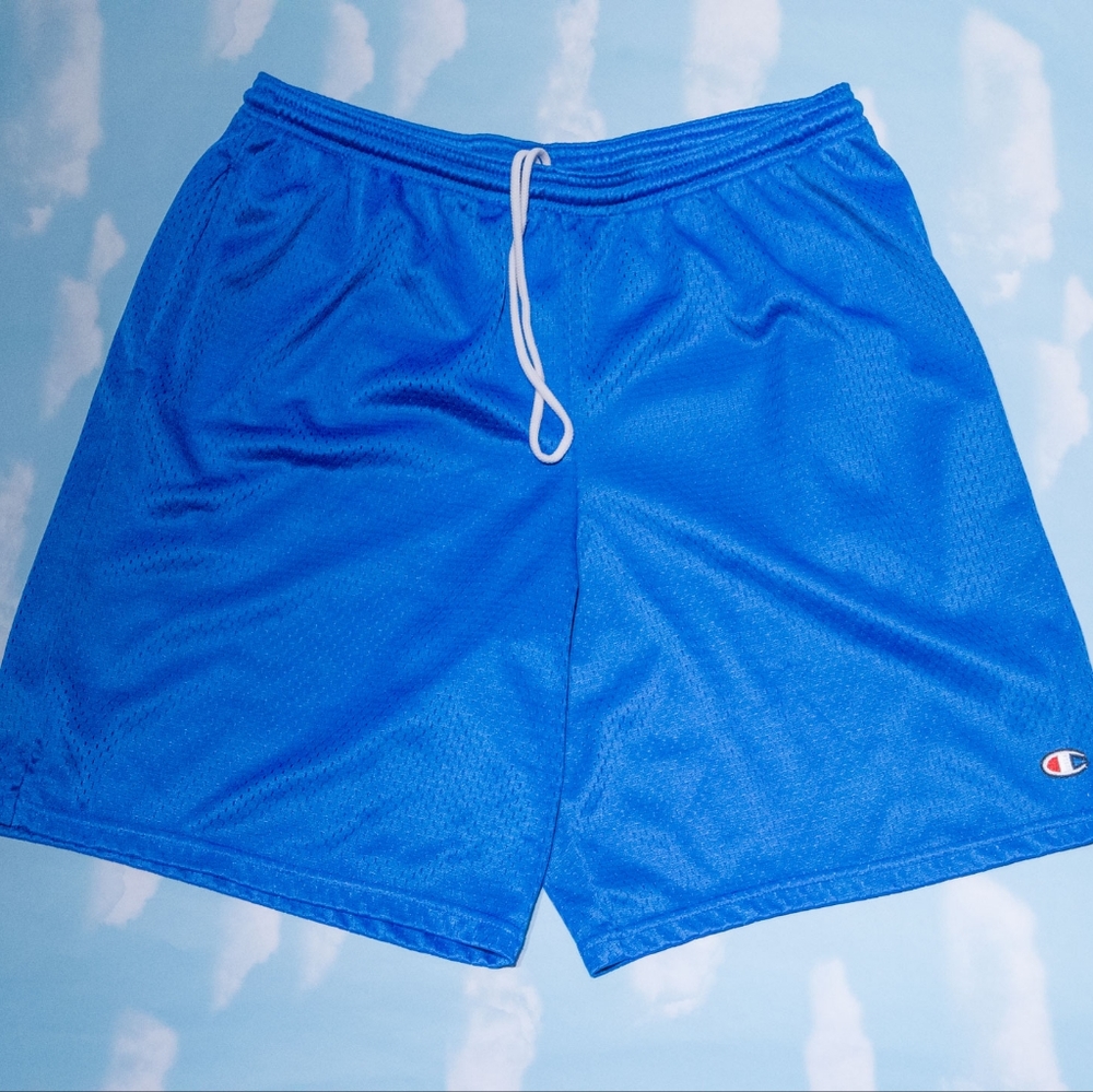 Vintage Champion Basketball Shorts Size Large Blue
